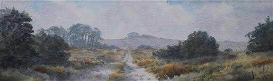 Inez Rottingdean pond, and a Moorland scene 20 x 13 cm